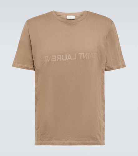 T-shirt en coton mélangé à logo - Saint Laurent - Modalova