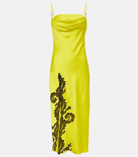 Robe midi Barocco en satin et dentelle - Versace - Modalova