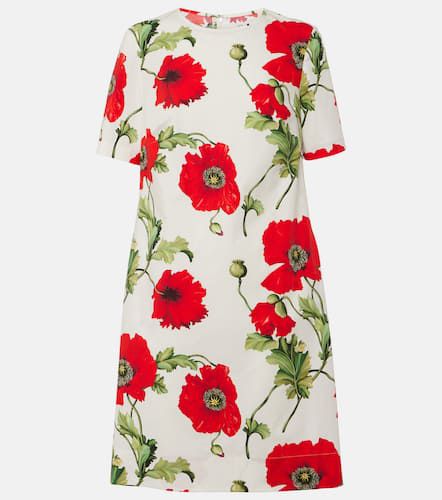 Robe en coton mélangé à fleurs - Oscar de la Renta - Modalova