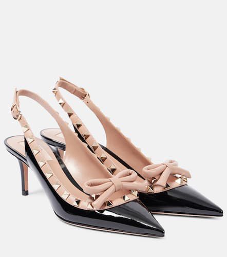 Escarpins slingback Rockstud Bow 60 en cuir - Valentino Garavani - Modalova