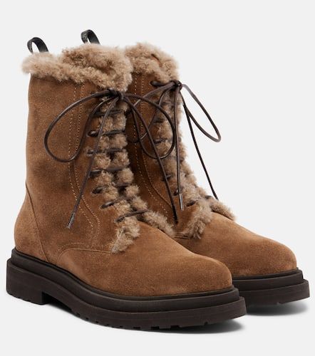 Bottines Monili en daim et shearling - Brunello Cucinelli - Modalova