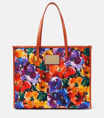 Cabas Large en toile à fleurs - Dolce&Gabbana - Modalova