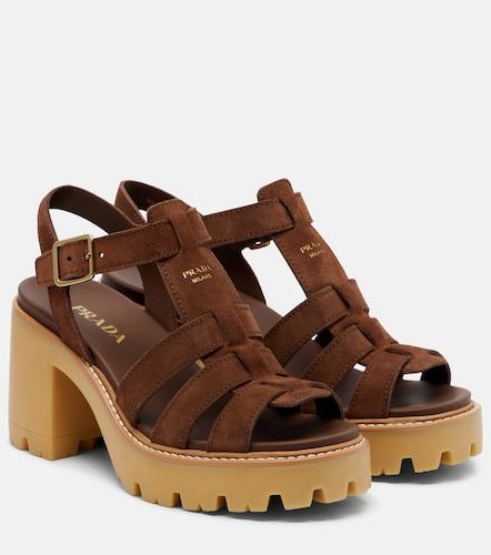 Prada Sandales à plateau en daim - Prada - Modalova
