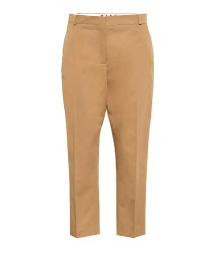 Pantalon raccourci en coton et lin - Marni - Modalova
