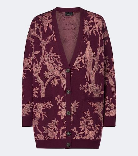 Cardigan en laine mélangée à fleurs - Etro - Modalova