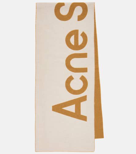 Écharpe en jacquard de laine mélangée à logo - Acne Studios - Modalova