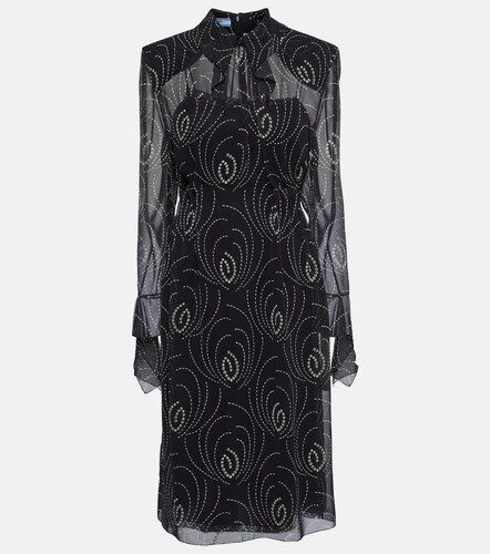 Robe midi en georgette imprimée - Prada - Modalova