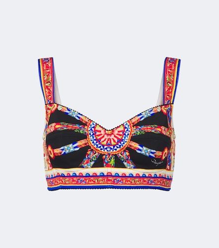 Top court Carretto en soie mélangée - Dolce&Gabbana - Modalova