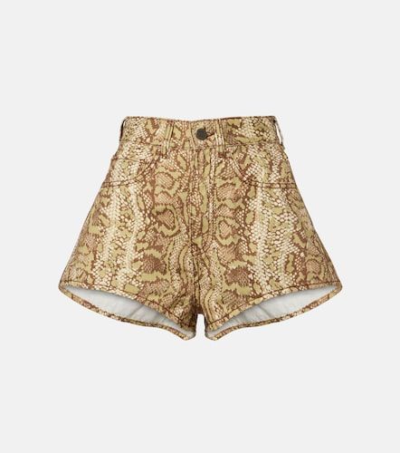 Alémais Short Boa en denim à imprimé serpent - Alemais - Modalova