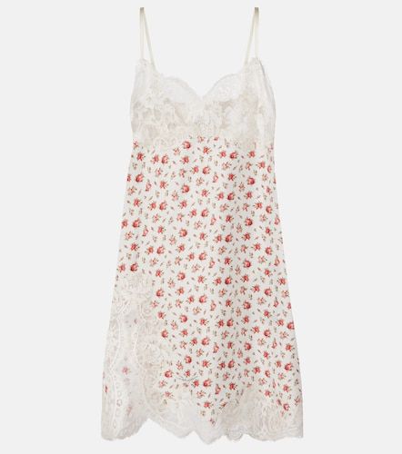 Robe en soie et coton mélangés à fleurs - Dolce&Gabbana - Modalova