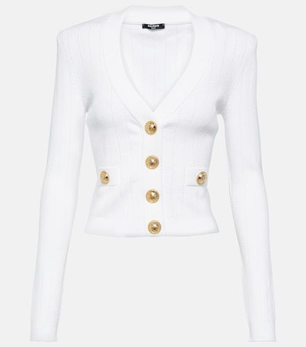 Cardigan en maille côtelée - Balmain - Modalova