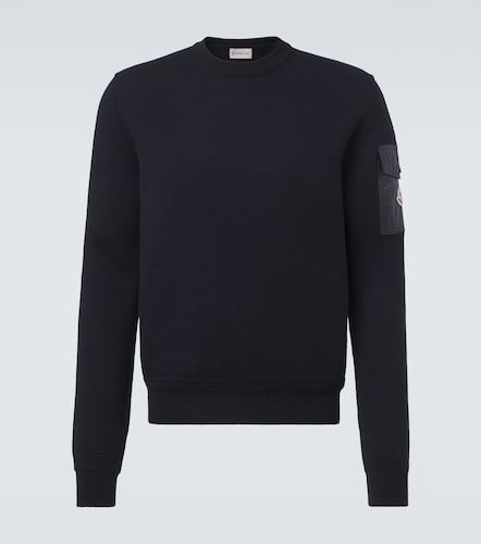 Pull en laine vierge à logo - Moncler - Modalova