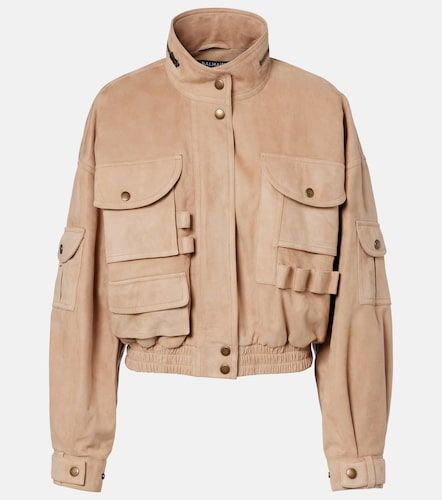 Balmain Veste bomber en daim - Balmain - Modalova