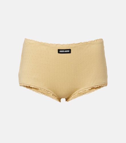 Miu Miu Short Micro en coton - Miu Miu - Modalova