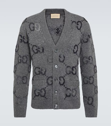 Cardigan Jumbo GG intarsia en laine mélangée - Gucci - Modalova