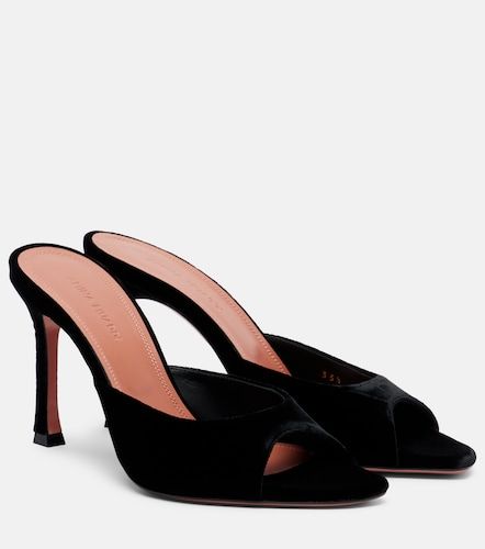 Mules Alexa 95 en velours - Amina Muaddi - Modalova