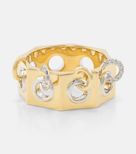 Bague Eyet en or jaune et blanc 14 ct et diamants - Rainbow K - Modalova