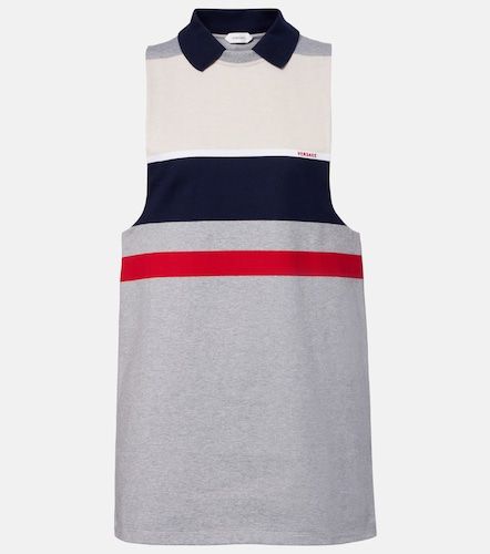 Robe polo en coton à rayures - Versace - Modalova