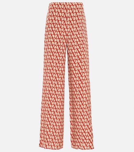 Pantalon ample VLogo en soie - Valentino - Modalova