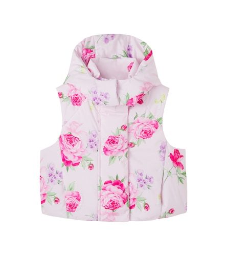 Veste doudoune sans manches à fleurs - Monnalisa - Modalova