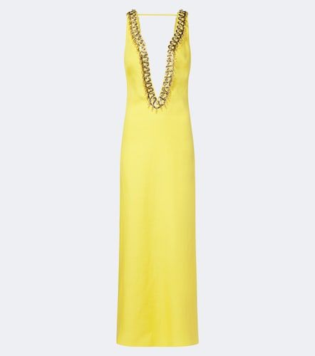 Robe longue en lin à ornements - Valentino - Modalova