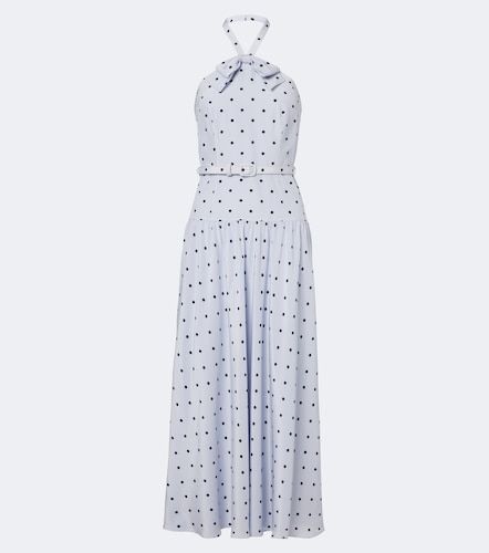 Robe midi en soie à pois - Alessandra Rich - Modalova