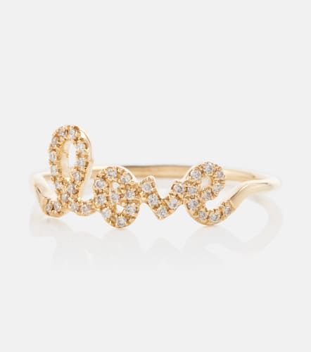 Bague Love en or jaune 14 ct et diamants - Sydney Evan - Modalova