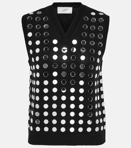 Pull sans manches en laine et cachemire à ornements - Coperni - Modalova