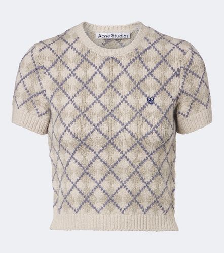 Pull en coton mélangé à motif argyle - Acne Studios - Modalova