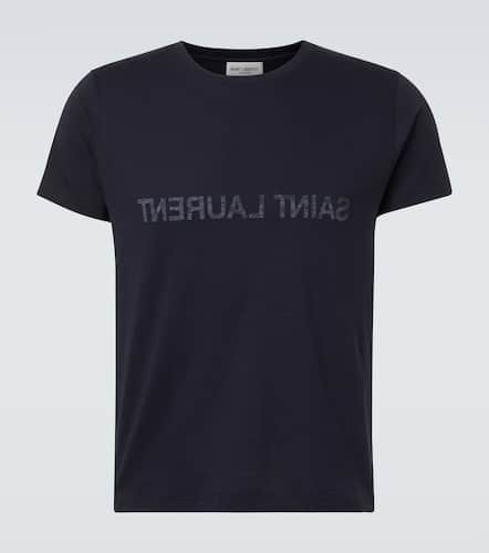 T-shirt imprimé en coton à logo - Saint Laurent - Modalova