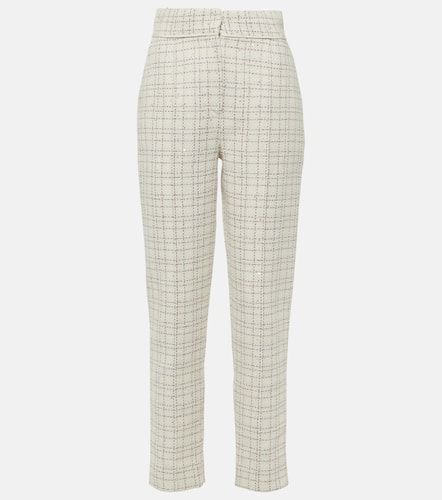 Pantalon en tweed de coton mélangé à ornements - Elie Saab - Modalova