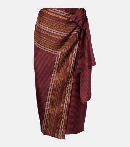 Jupe portefeuille Edro rayée en soie - Max Mara - Modalova