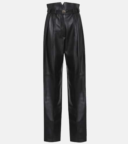 Pantalon droit à taille haute en cuir - Fendi - Modalova