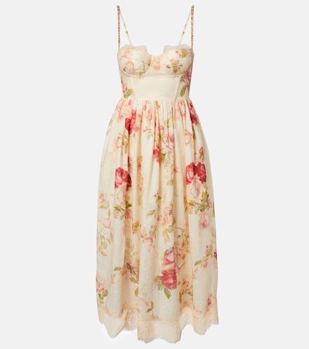 Robe bustier Roselight en lin à imprimé floral - Zimmermann - Modalova
