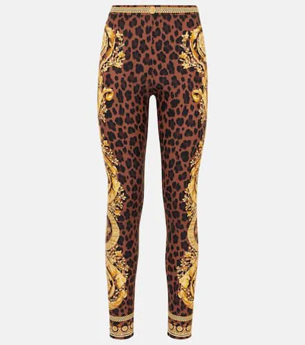 Legging Barocco à motif léopard - Versace - Modalova