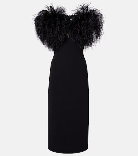 Robe de cocktail à plumes - David Koma - Modalova