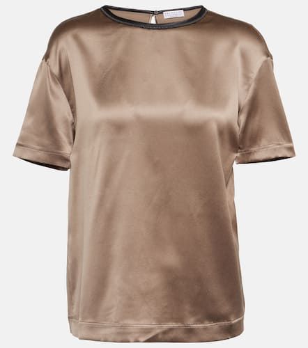 Top en satin de soie mélangée - Brunello Cucinelli - Modalova