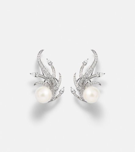 Boucles d’oreilles Pearlescent en or blanc 18 ct, diamants et perles d'eau douce - Yeprem - Modalova