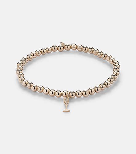 Bracelet Small Champagne Glass en or 14 ct, perles et diamants - Sydney Evan - Modalova