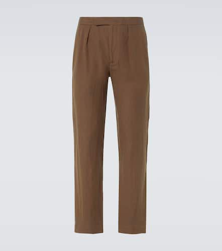 Pantalon droit en soie et lin - Ralph Lauren Purple Label - Modalova