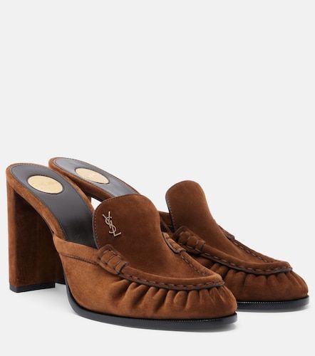 Mules Le Loafer en daim - Saint Laurent - Modalova