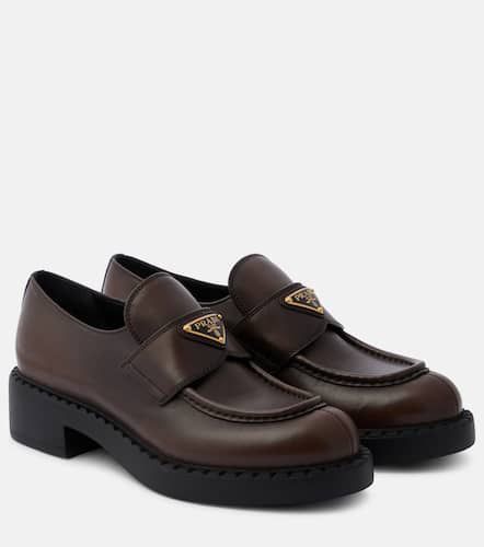 Prada Mocassins Chocolate en cuir - Prada - Modalova