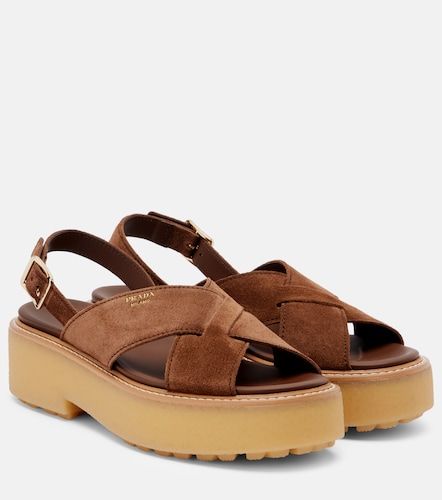 Sandales à plateforme en daim - Prada - Modalova