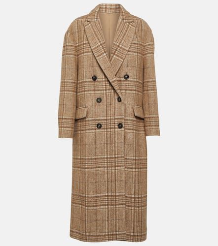 Manteau en laine mélangée à carreaux - Brunello Cucinelli - Modalova
