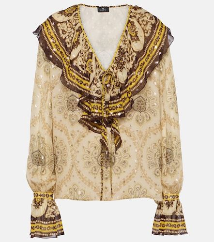 Blouse en soie mélangée à volants - Etro - Modalova