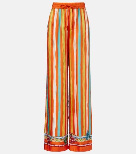Pantalon ample rayé en soie - Dolce&Gabbana - Modalova