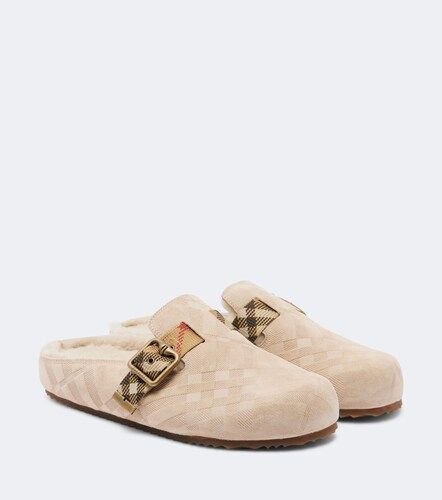 Mules Urchin en daim et shearling - Burberry - Modalova