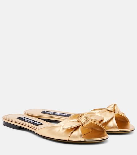 Mules en cuir métallisé - Dolce&Gabbana - Modalova