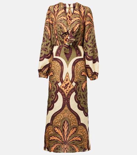 Robe midi Across Paradise imprimée en lin - Johanna Ortiz - Modalova