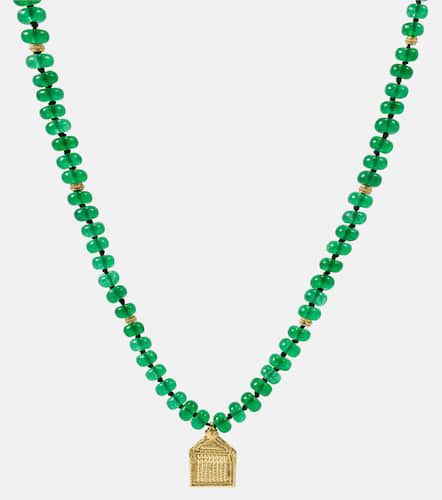 Collier en or 18kt à perles de jade - Ileana Makri - Modalova
